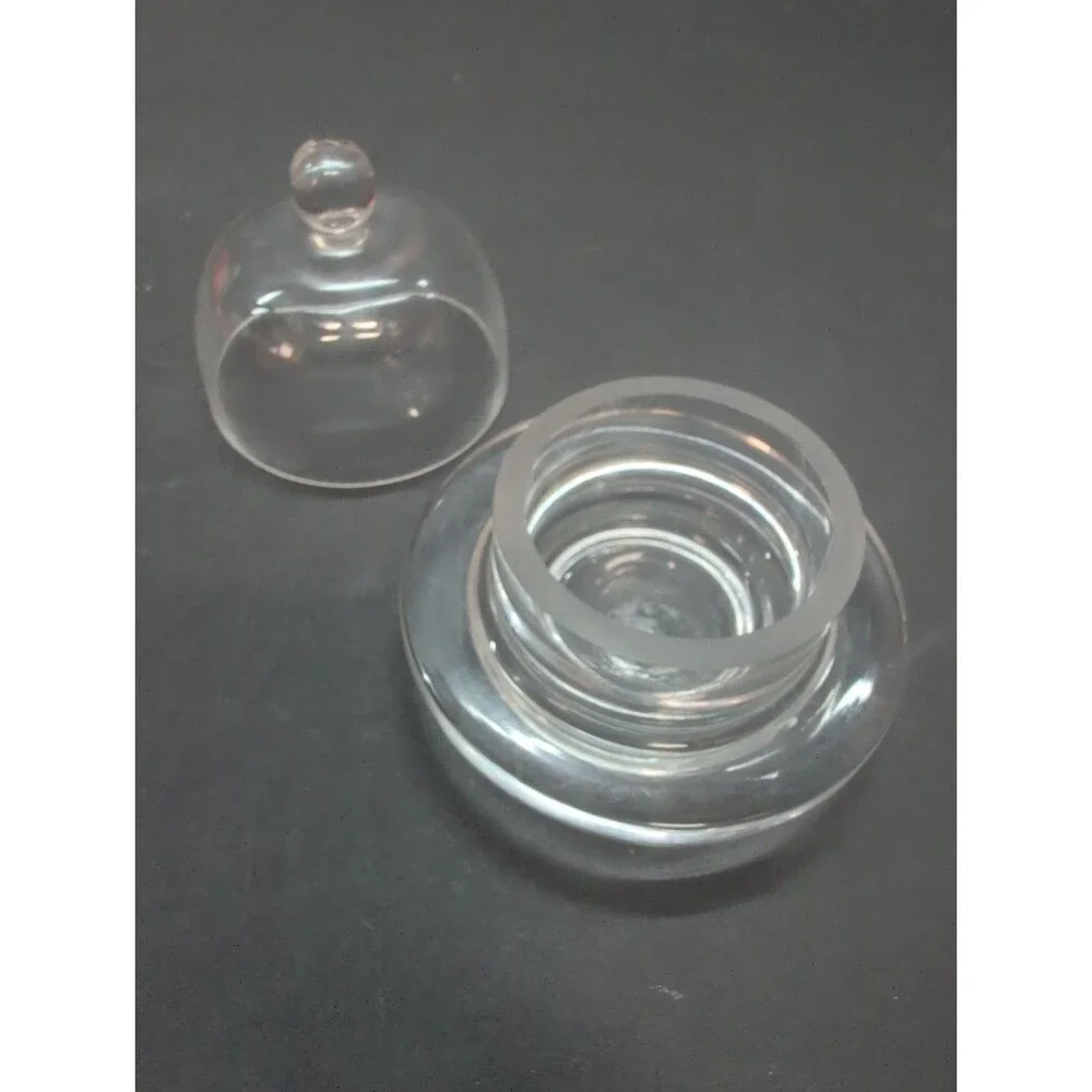 Williams Sonoma clear glass Butter Pat Dish Cloche Lid